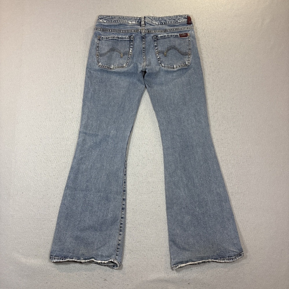 Silver Jeans Prism 31/31 Distressed Y2K Bootcut Flare Bell Bottom Low Rise - Picture 7 of 12
